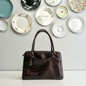 Cornell Vintage Alligator Embossed Leather Tote